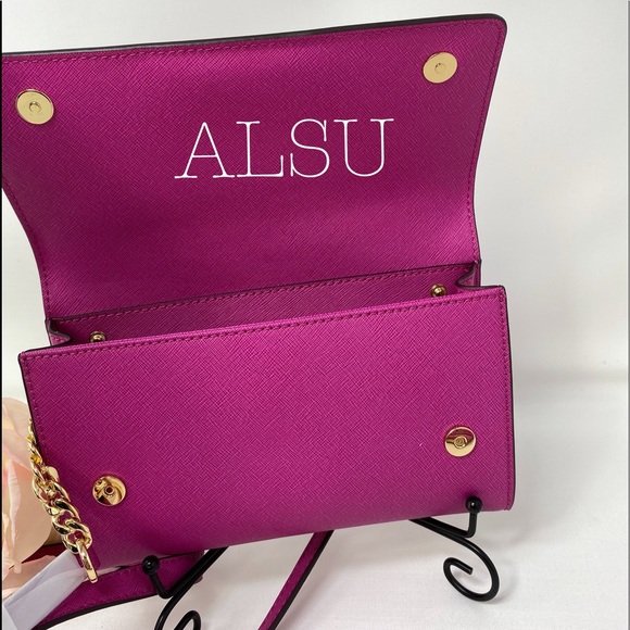 Michael Kors Clutch Wristlet xBody Fuchsia Leather - Picture 5 of 8